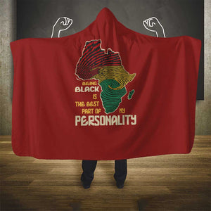 African Map Fingerprint Hooded Blanket Being Black Is The Best Part Of My Personality