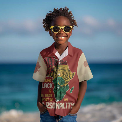 African Map Fingerprint Kid Hawaiian Shirt Being Black Is The Best Part Of My Personality