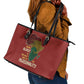 African Map Fingerprint Leather Tote Bag Being Black Is The Best Part Of My Personality