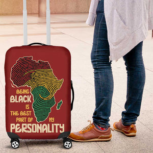 African Map Fingerprint Luggage Cover Being Black Is The Best Part Of My Personality