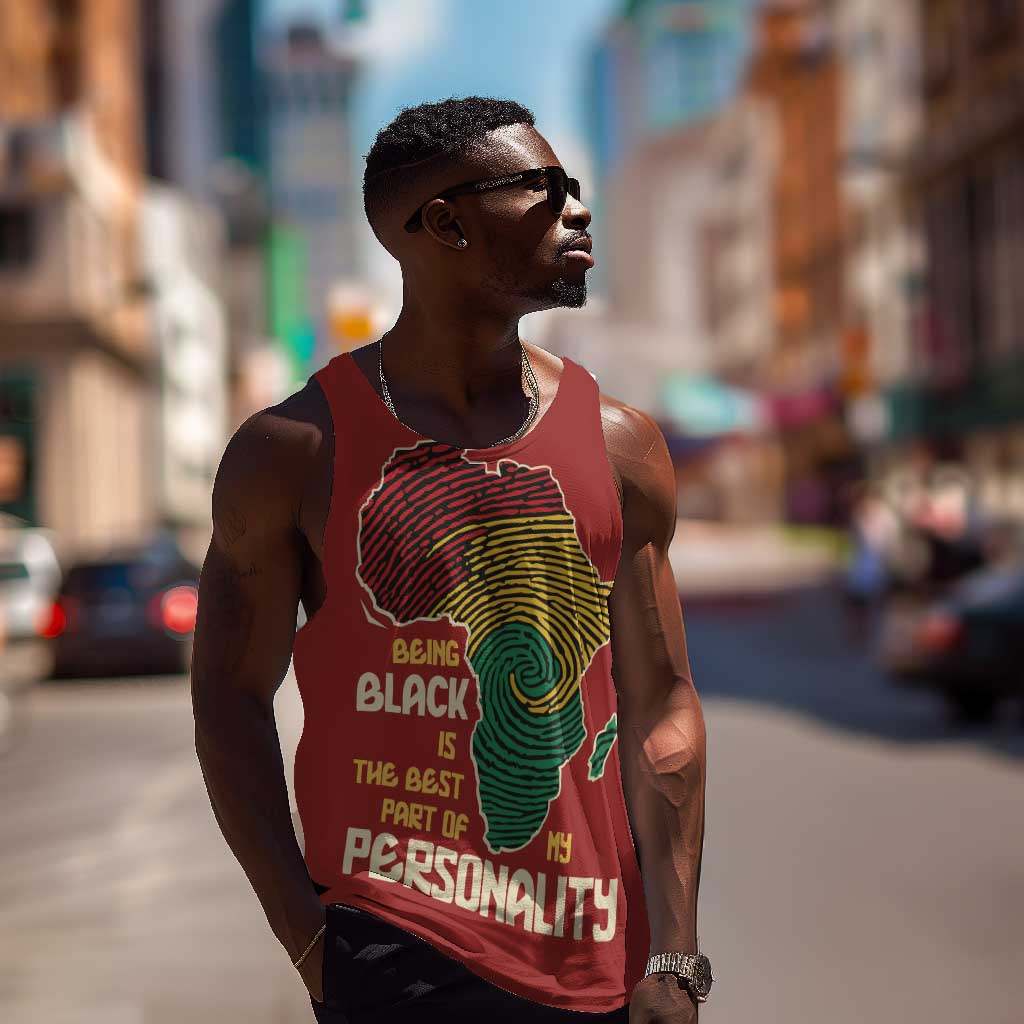 African Map Fingerprint Men Tank Top Being Black Is The Best Part Of My Personality