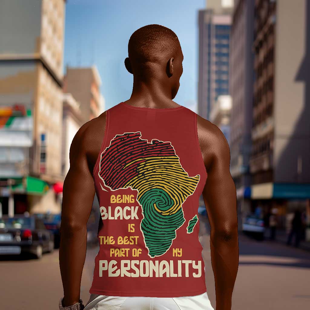 African Map Fingerprint Men Tank Top Being Black Is The Best Part Of My Personality