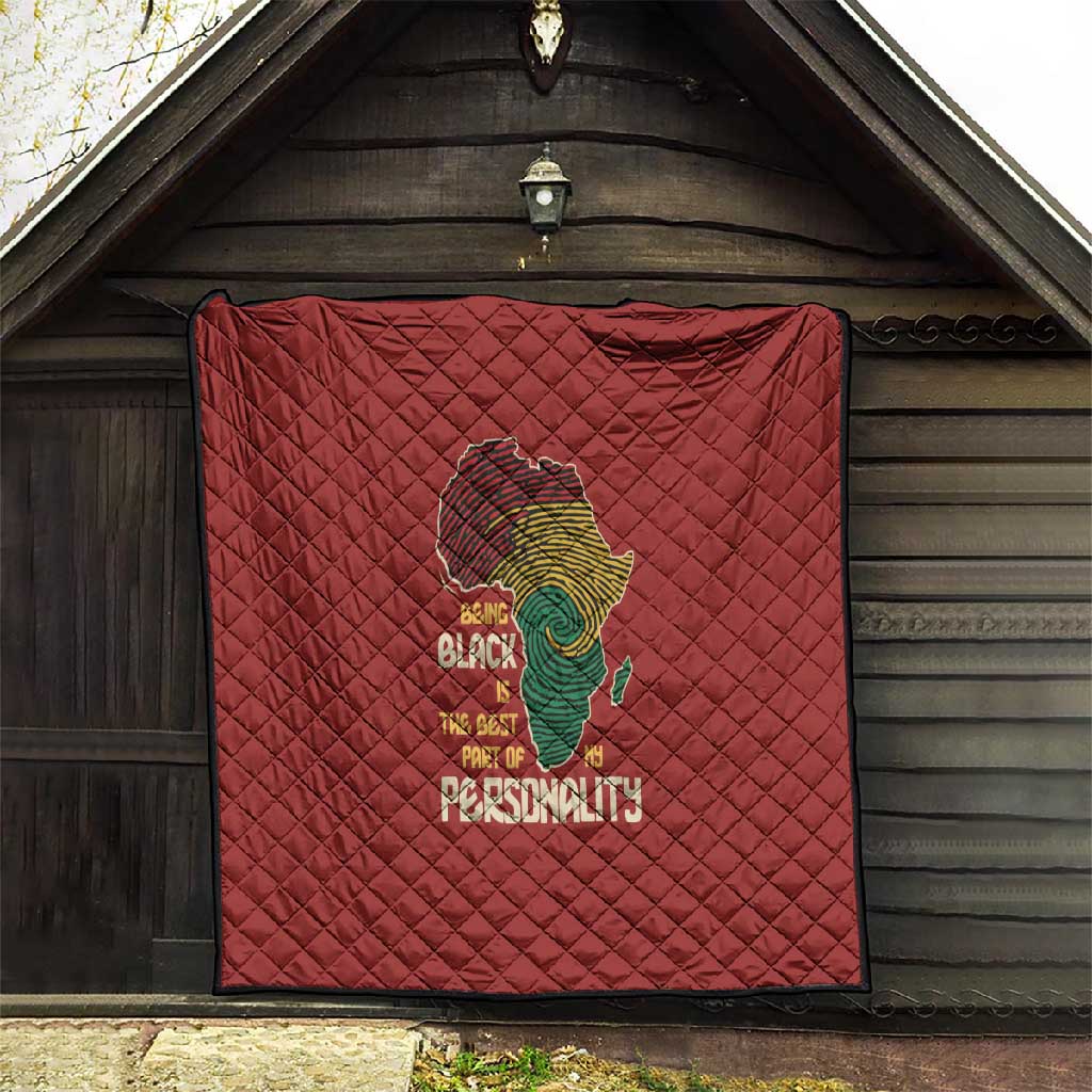 African Map Fingerprint Quilt Being Black Is The Best Part Of My Personality
