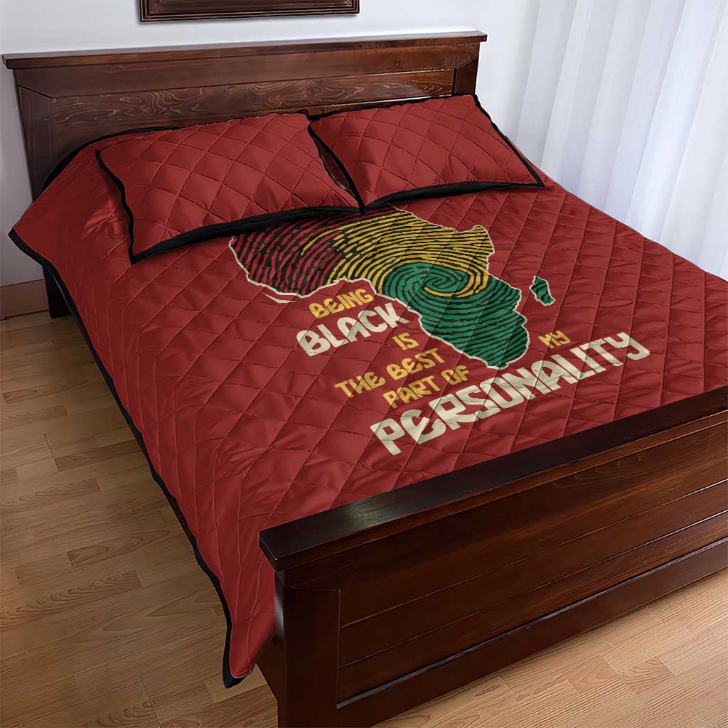 African Map Fingerprint Quilt Bed Set Being Black Is The Best Part Of My Personality