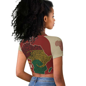 African Map Fingerprint Raglan Cropped T shirt Being Black Is The Best Part Of My Personality