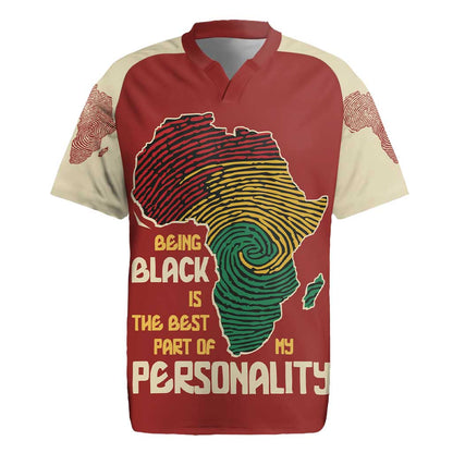 African Map Fingerprint Rugby Jersey Being Black Is The Best Part Of My Personality