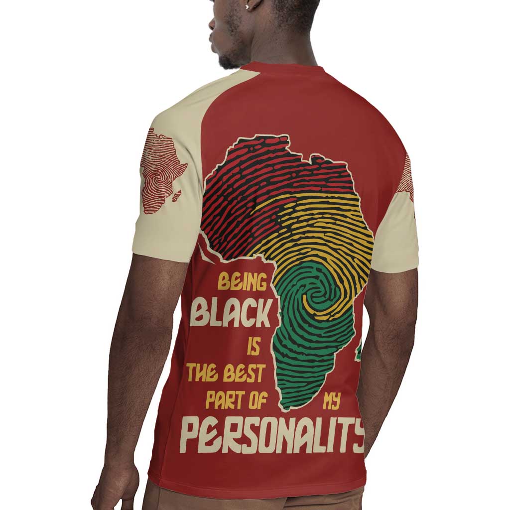 African Map Fingerprint Rugby Jersey Being Black Is The Best Part Of My Personality