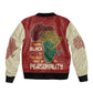 African Map Fingerprint Sleeve Zip Bomber Jacket Being Black Is The Best Part Of My Personality