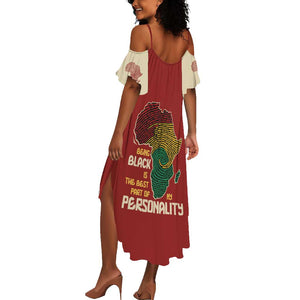 African Map Fingerprint Summer Maxi Dress Being Black Is The Best Part Of My Personality