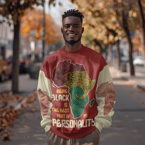 African Map Fingerprint Sweatshirt Being Black Is The Best Part Of My Personality