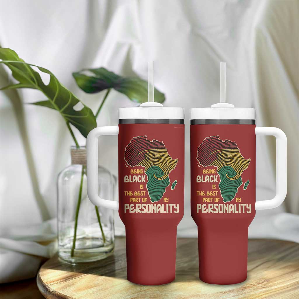 African Map Fingerprint Tumbler With Handle Being Black Is The Best Part Of My Personality