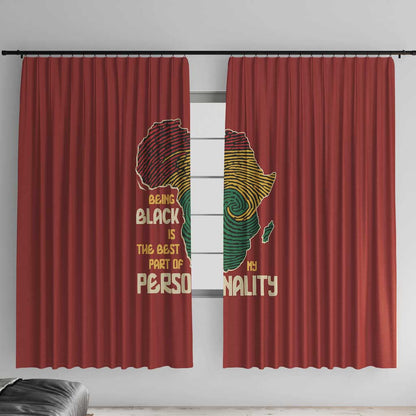 African Map Fingerprint Window Curtain Being Black Is The Best Part Of My Personality