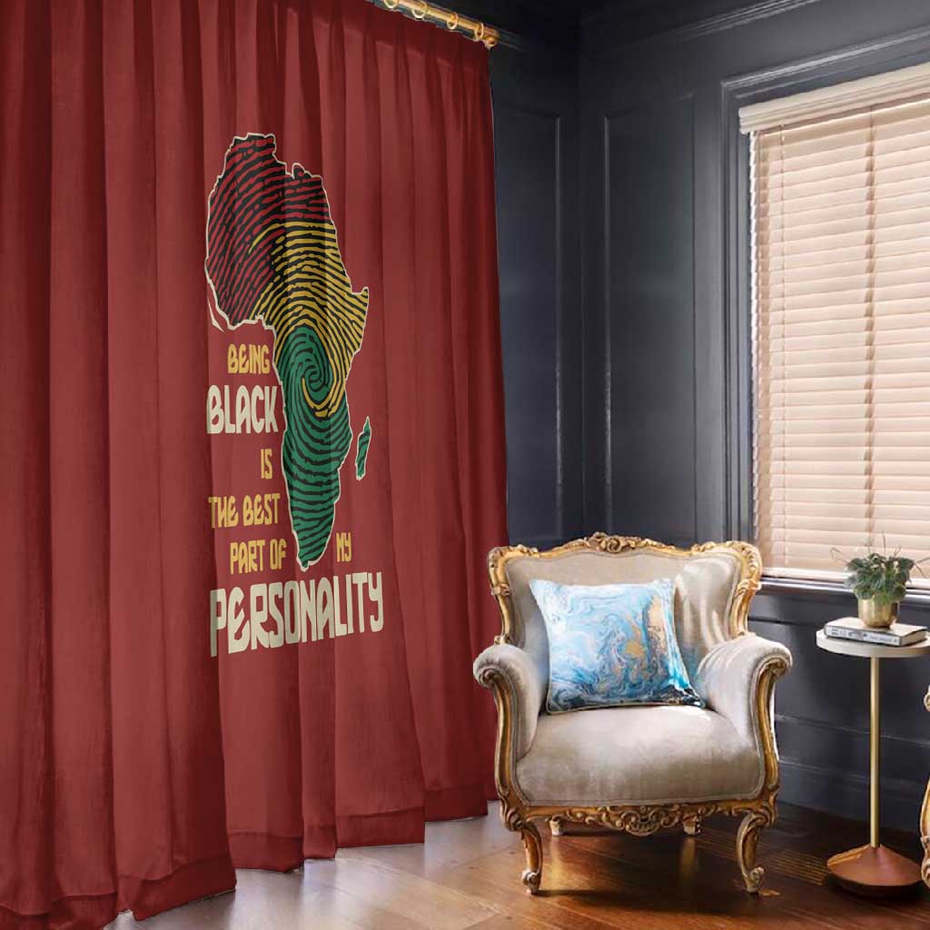 African Map Fingerprint Window Curtain Being Black Is The Best Part Of My Personality