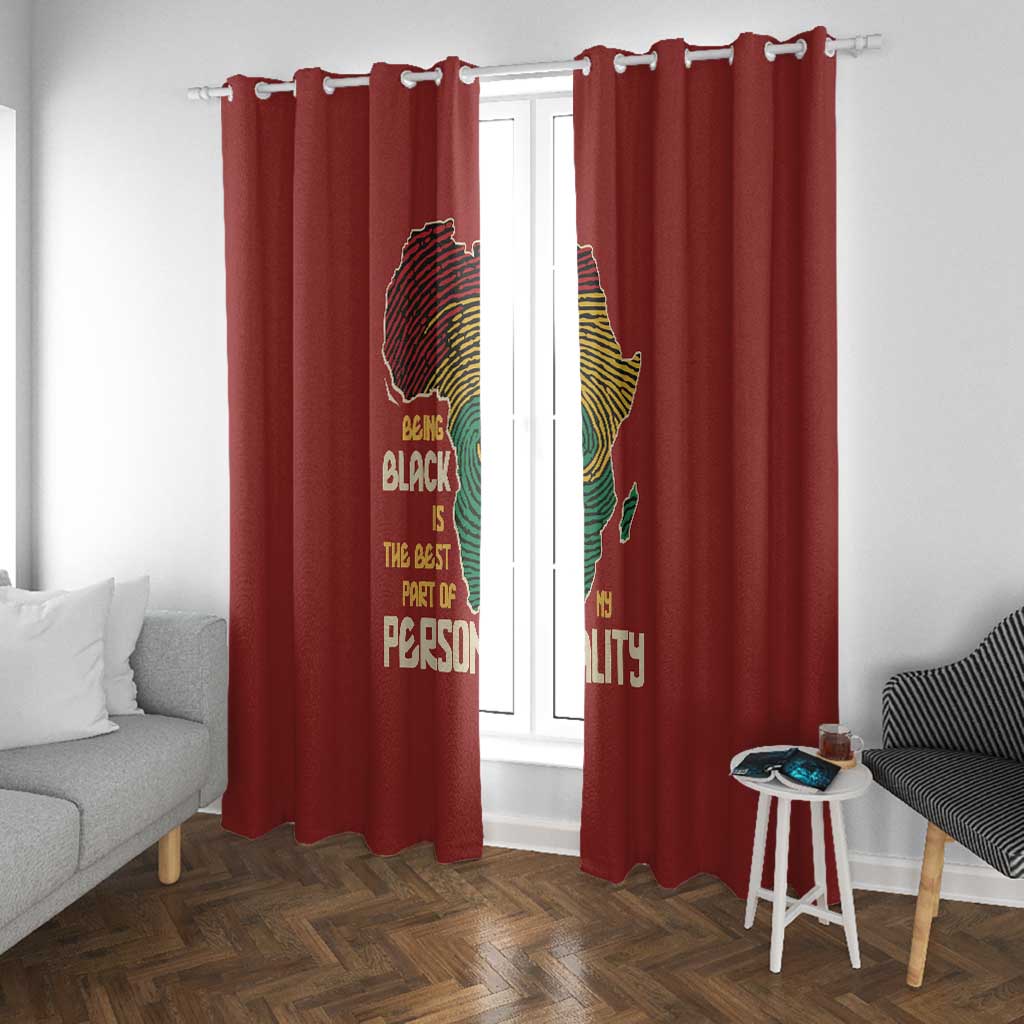 African Map Fingerprint Window Curtain Being Black Is The Best Part Of My Personality