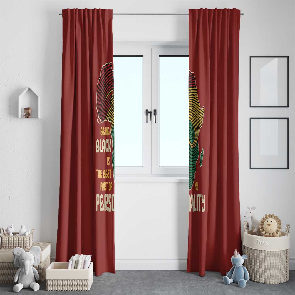 African Map Fingerprint Window Curtain Being Black Is The Best Part Of My Personality