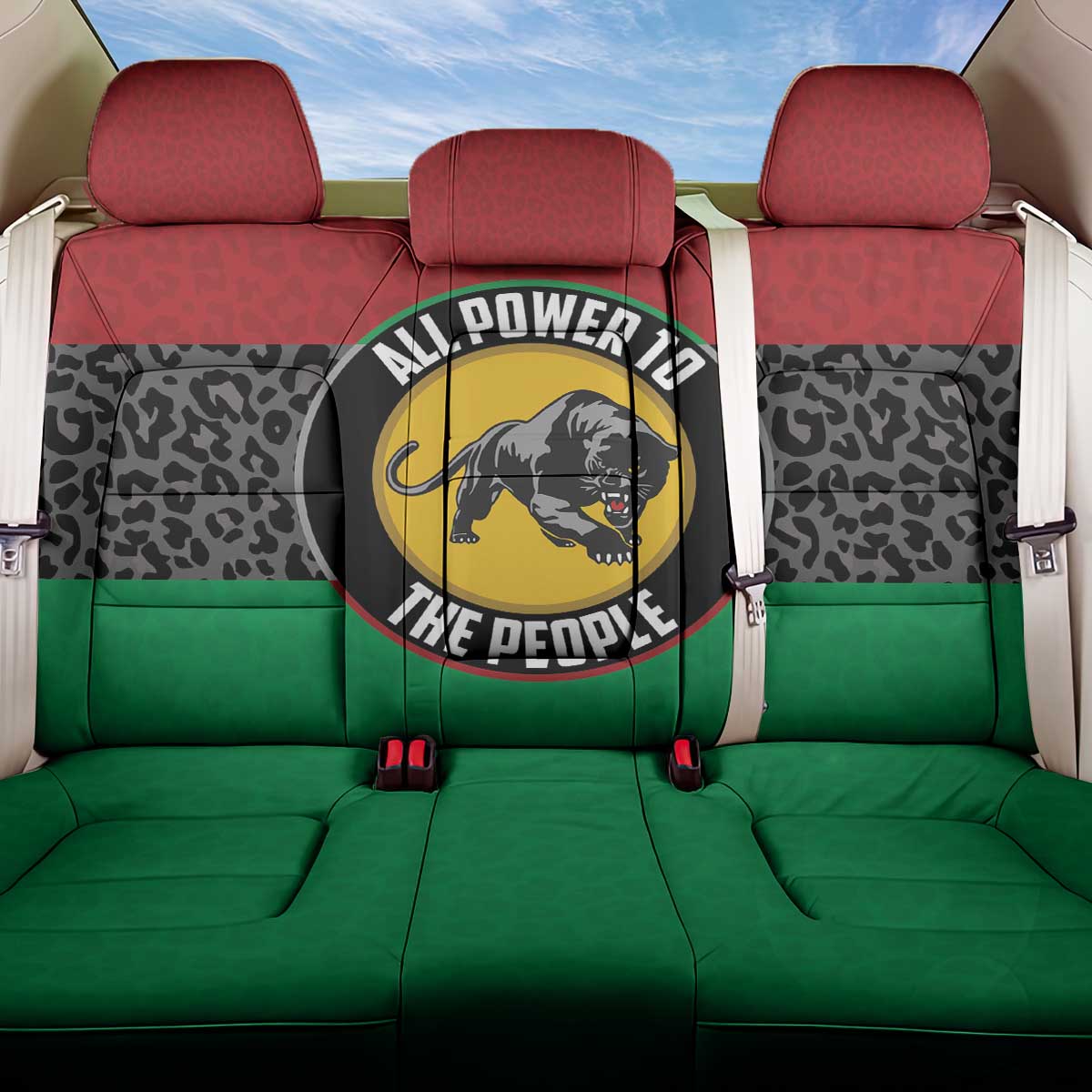 Pan African Black Panther Back Car Seat Cover All Power To The People
