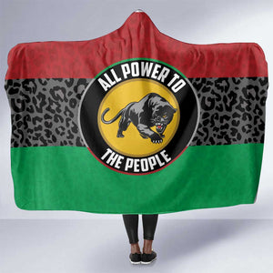 Pan African Black Panther Hooded Blanket All Power To The People