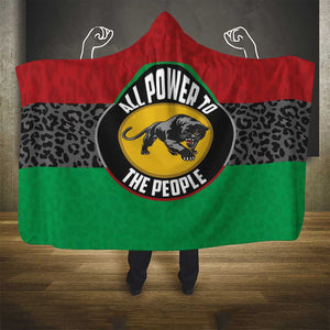 Pan African Black Panther Hooded Blanket All Power To The People