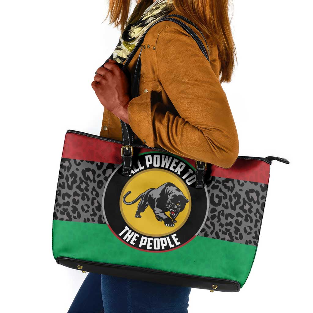 Pan African Black Panther Leather Tote Bag All Power To The People