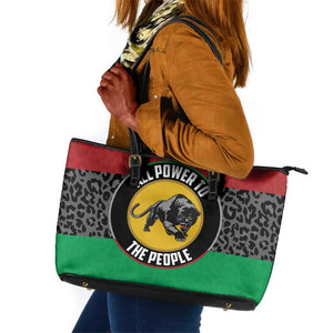 Pan African Black Panther Leather Tote Bag All Power To The People