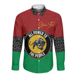 Personalized Pan African Black Panther Long Sleeve Button Shirt All Power To The People