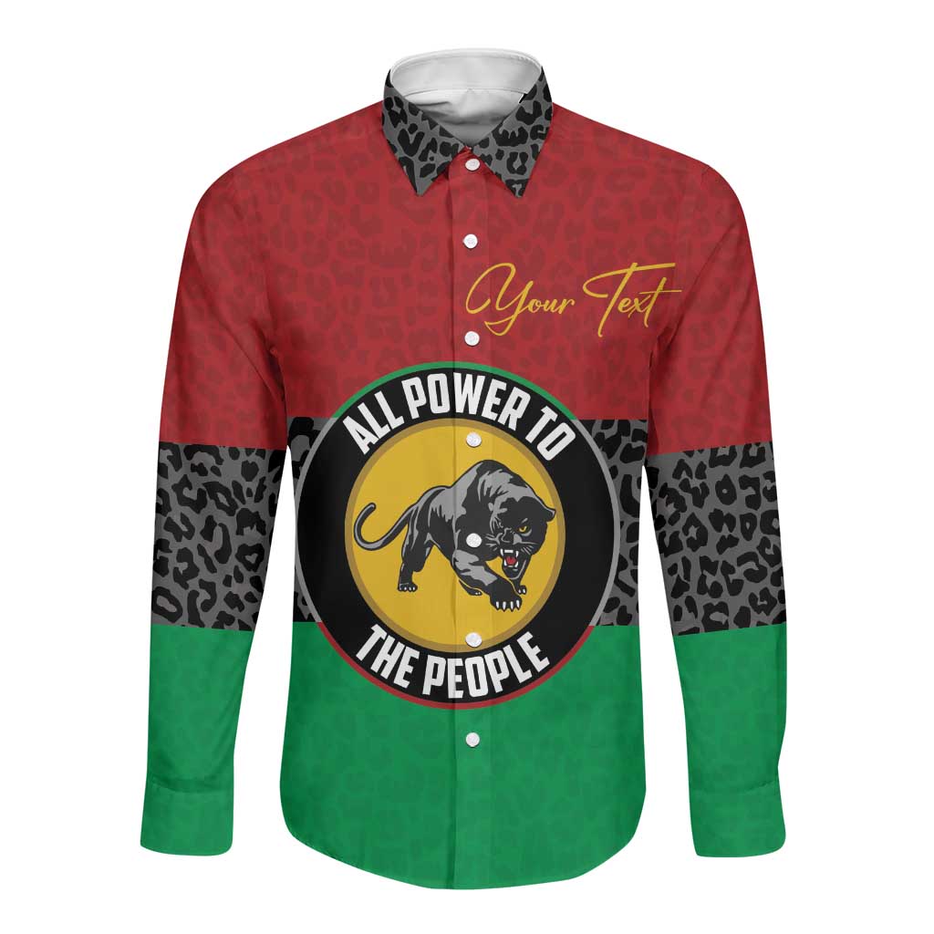 Personalized Pan African Black Panther Long Sleeve Button Shirt All Power To The People