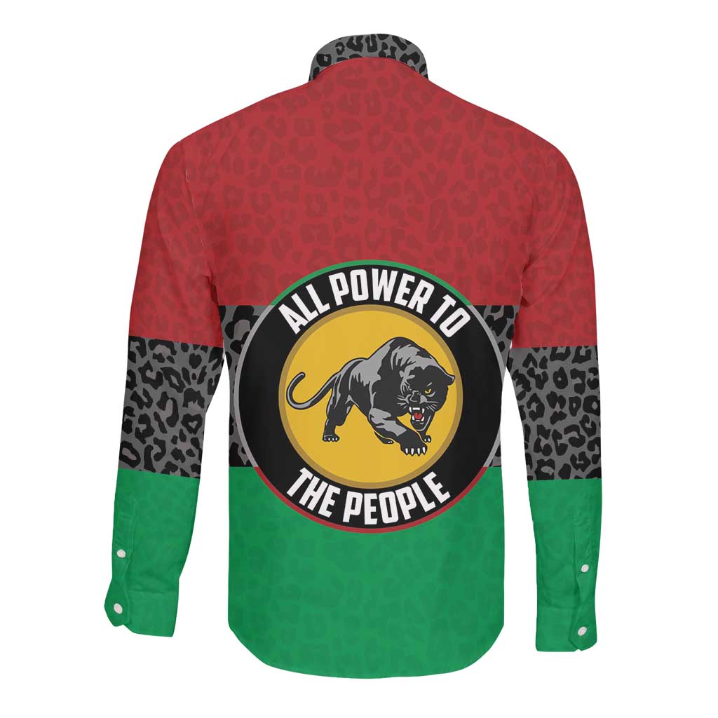 Personalized Pan African Black Panther Long Sleeve Button Shirt All Power To The People