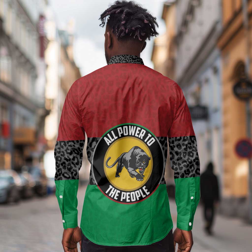 Personalized Pan African Black Panther Long Sleeve Button Shirt All Power To The People