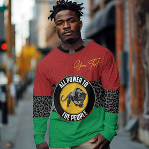 Personalized Pan African Black Panther Long Sleeve Shirt All Power To The People