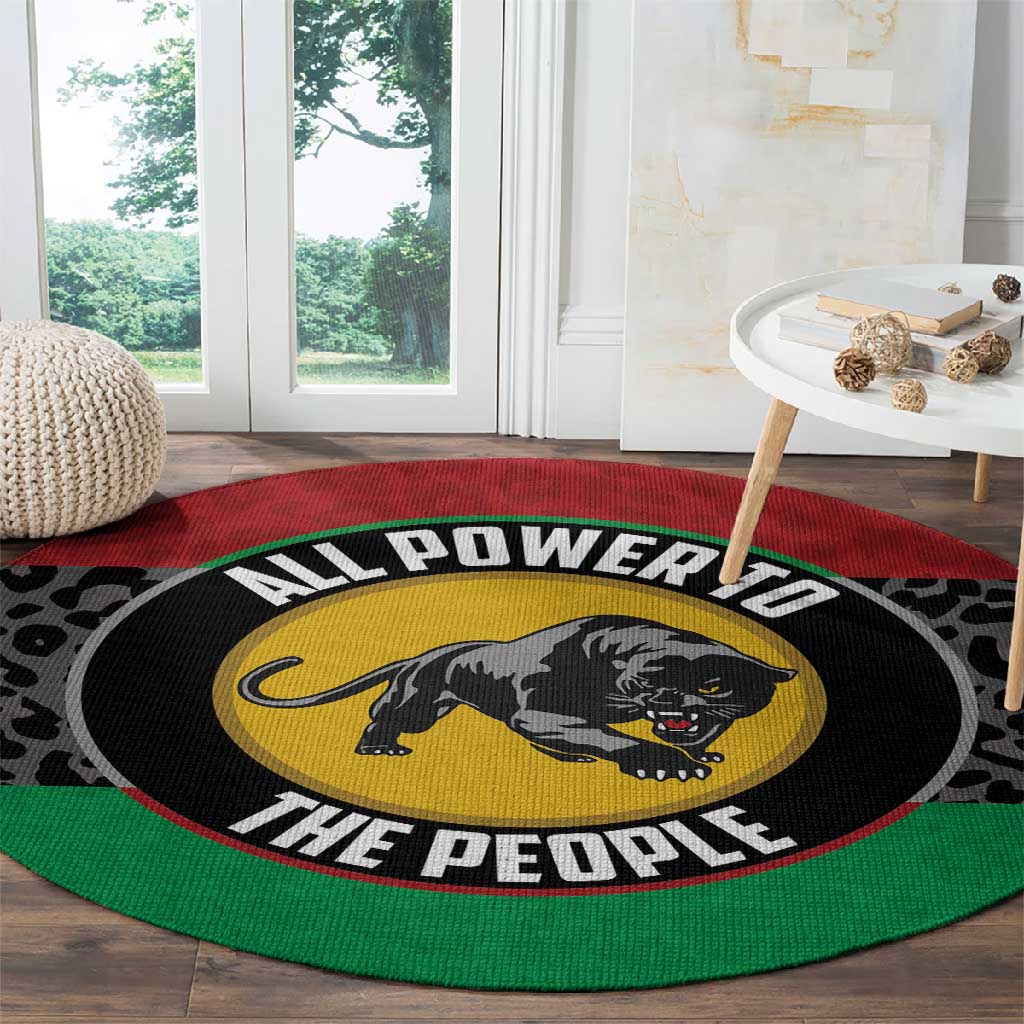 Pan African Black Panther Round Carpet All Power To The People