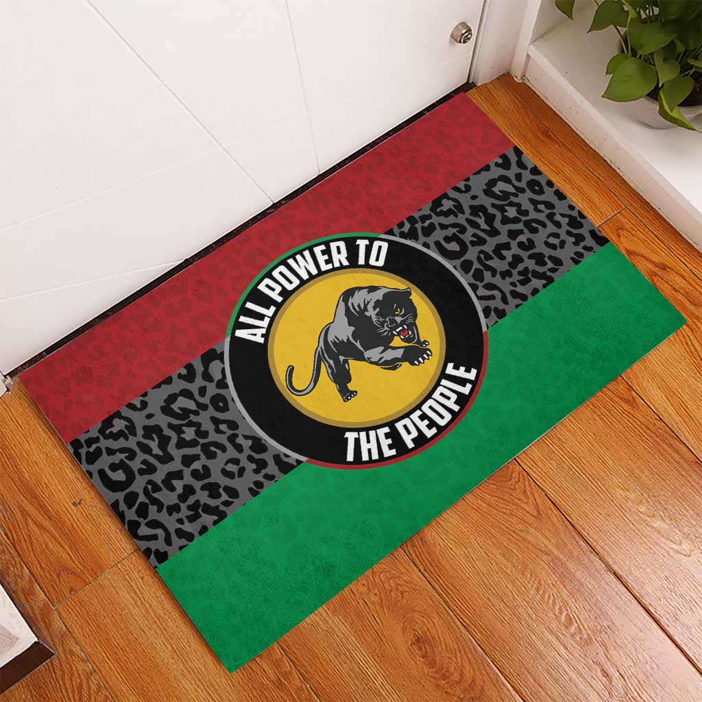 Pan African Black Panther Rubber Doormat All Power To The People