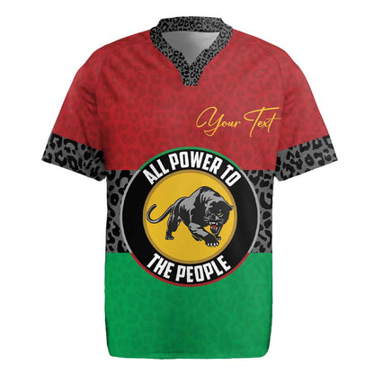 Personalized Pan African Black Panther Rugby Jersey All Power To The People