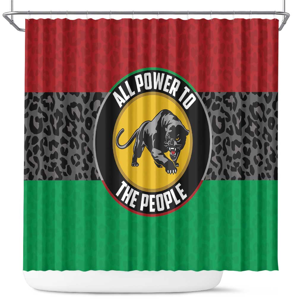 Pan African Black Panther Shower Curtain All Power To The People