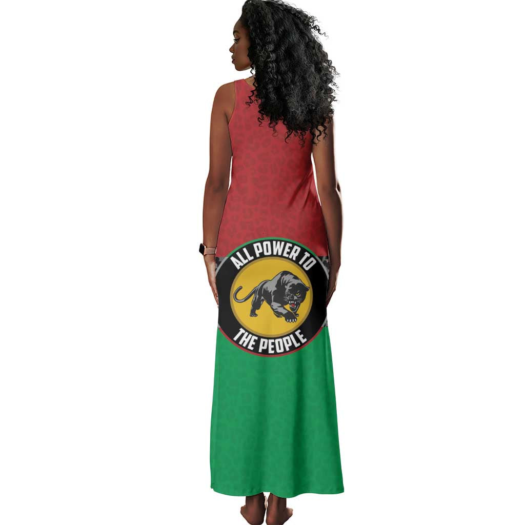 Personalized Pan African Black Panther Tank Maxi Dress All Power To The People