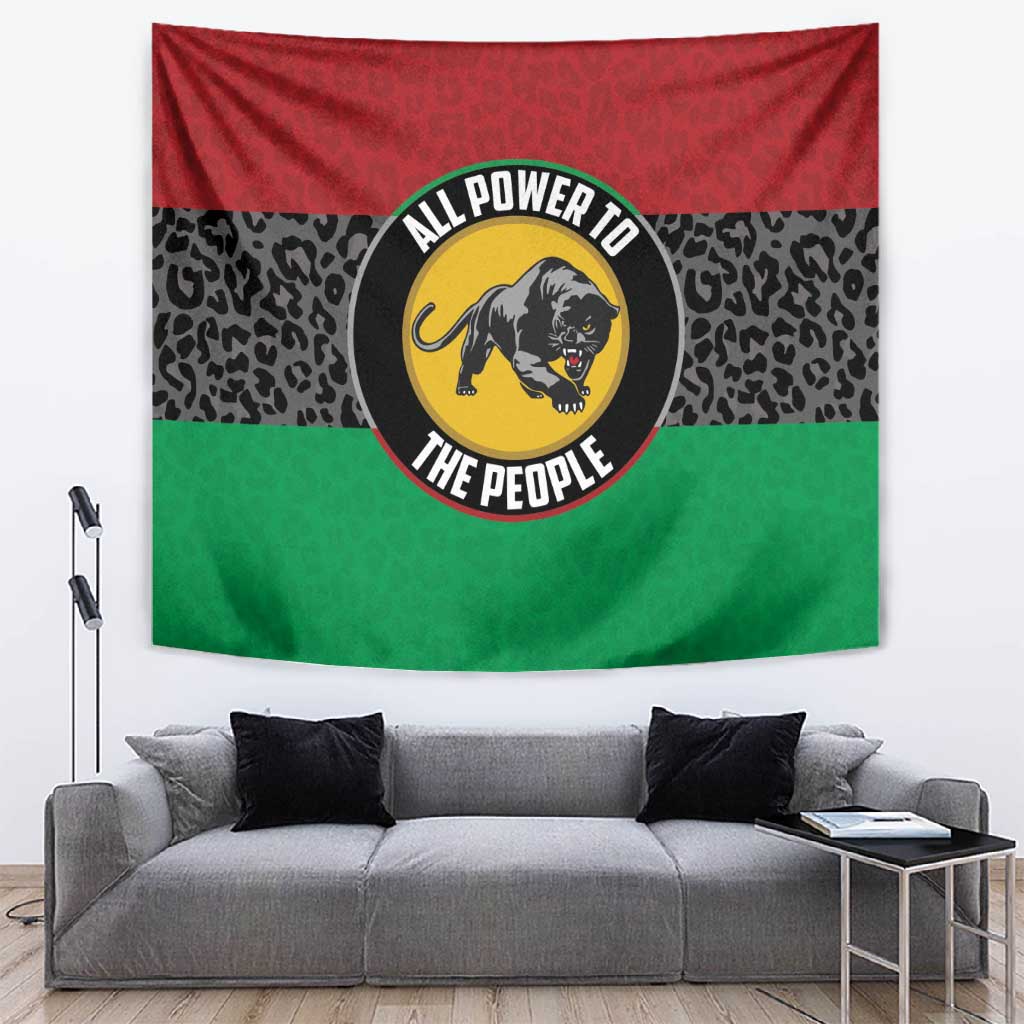 Pan African Black Panther Tapestry All Power To The People