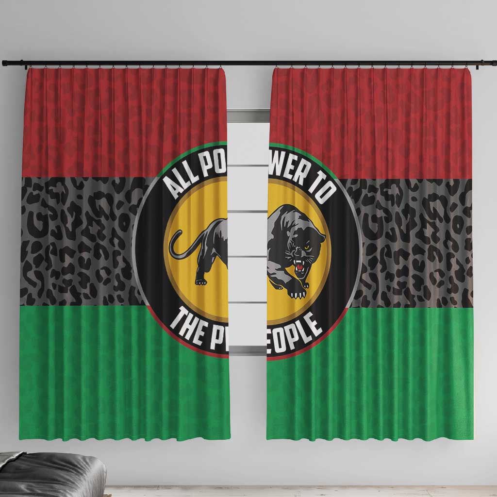 Pan African Black Panther Window Curtain All Power To The People