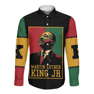 Martin Luther King Jr Long Sleeve Button Shirt MLK Retro Style