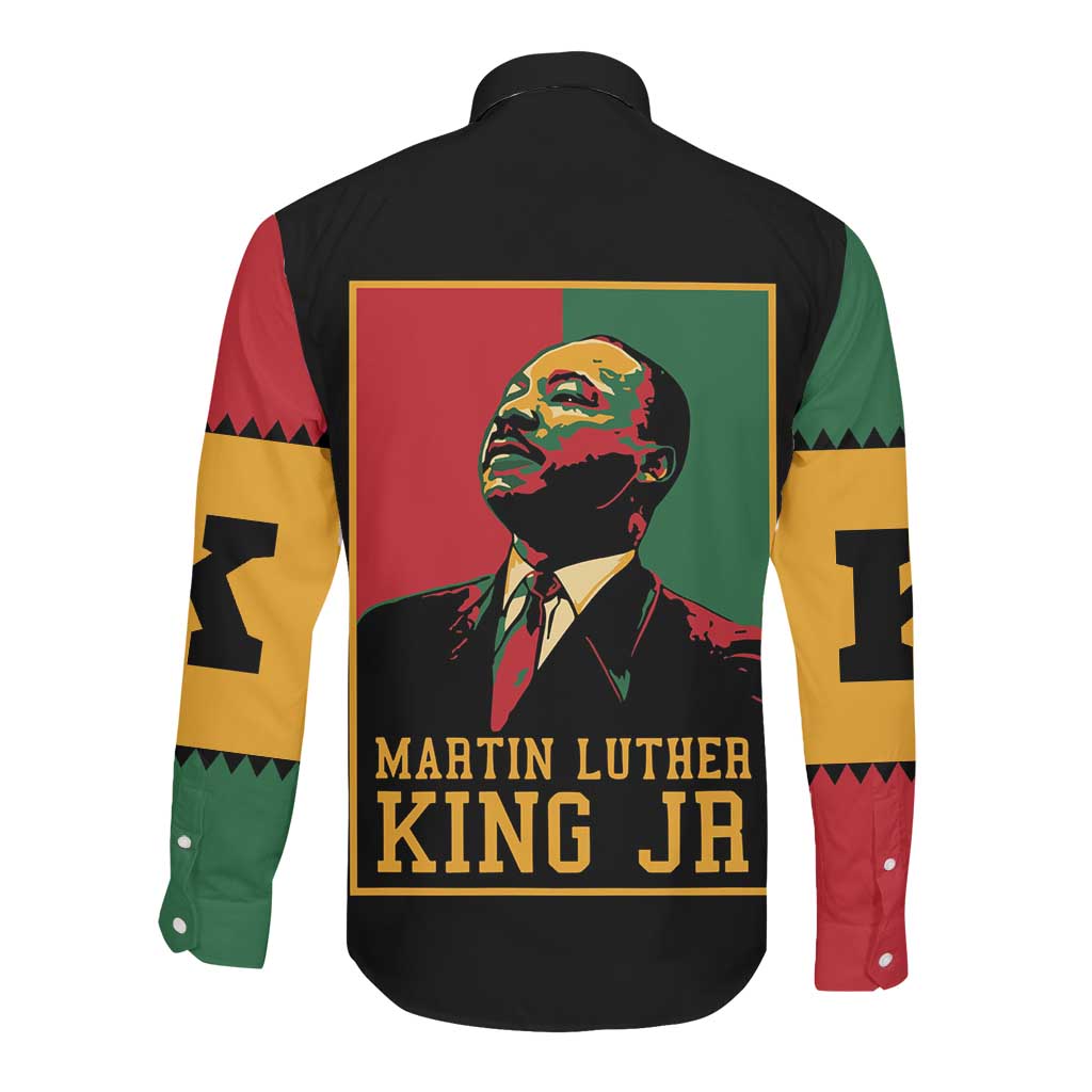 Martin Luther King Jr Long Sleeve Button Shirt MLK Retro Style
