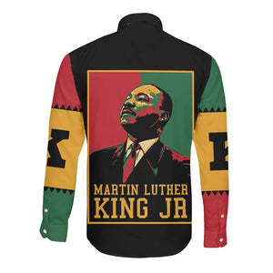 Martin Luther King Jr Long Sleeve Button Shirt MLK Retro Style