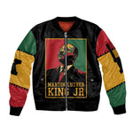 Martin Luther King Jr Sleeve Zip Bomber Jacket MLK Retro Style