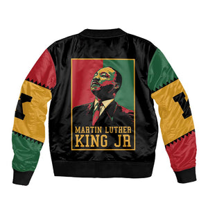 Martin Luther King Jr Sleeve Zip Bomber Jacket MLK Retro Style