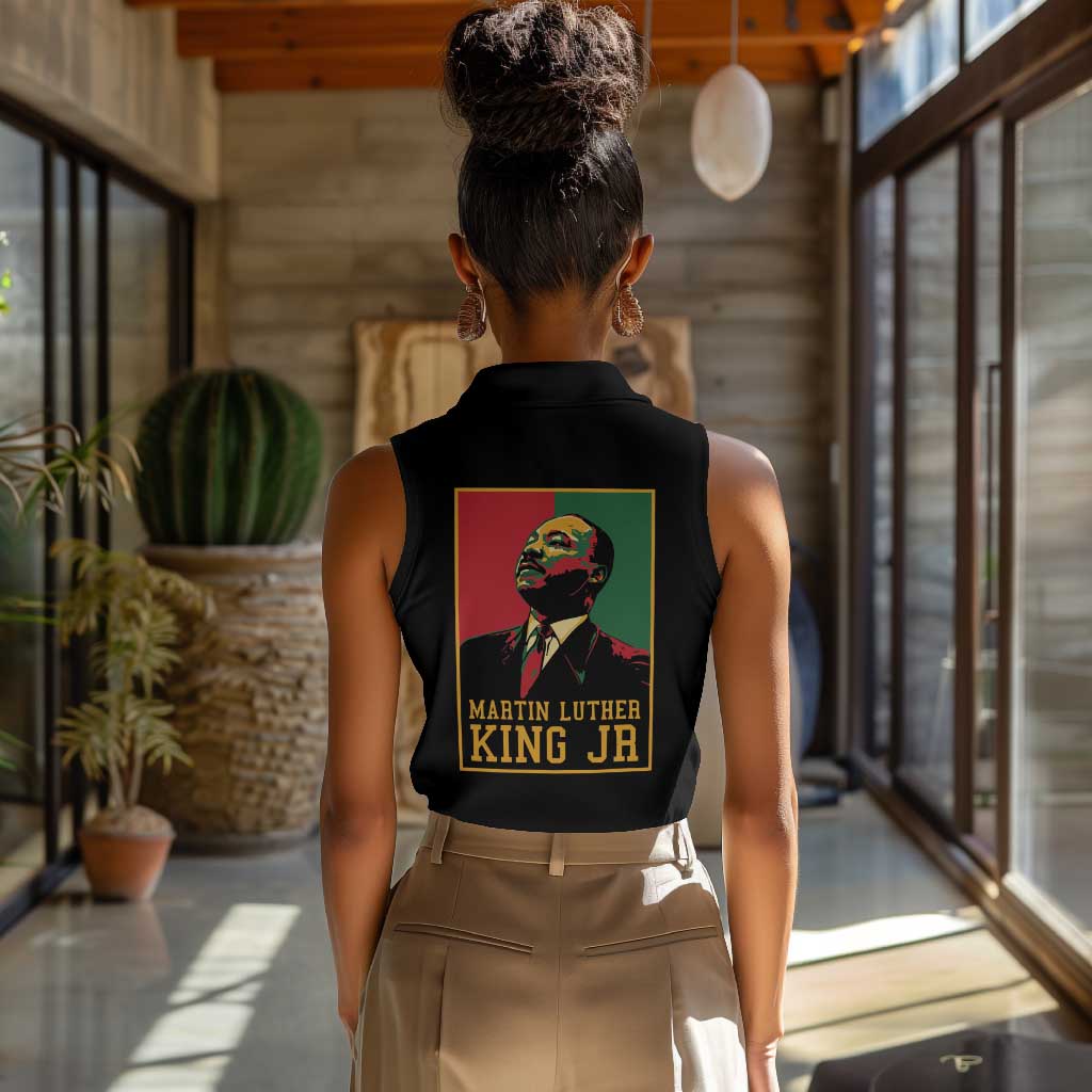 Martin Luther King Jr Women Sleeveless Polo Shirt MLK Retro Style