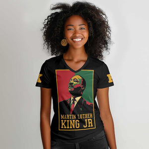 Martin Luther King Jr Women V-Neck T-Shirt MLK Retro Style