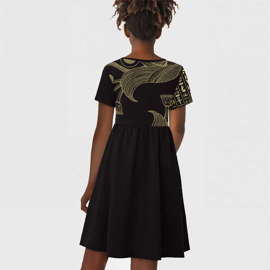 Afro Egypt Kid Short Sleeve Dress Horus Eyes Egyptian God