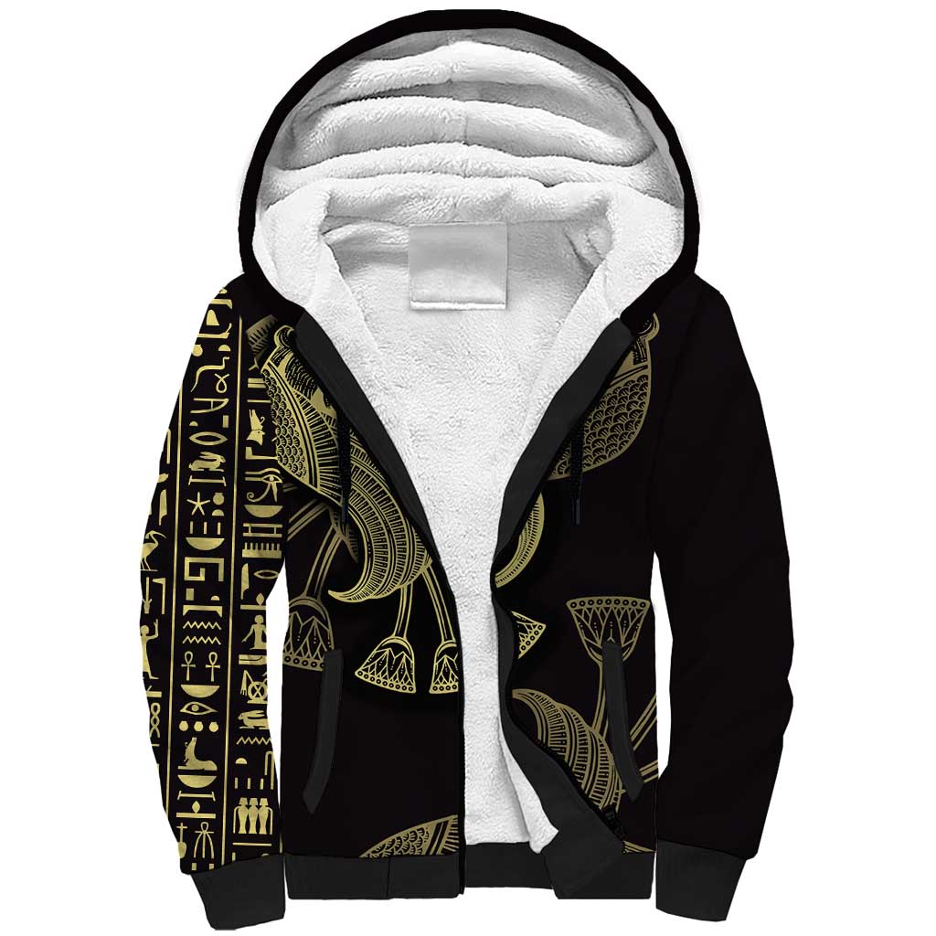 Afro Egypt Sherpa Hoodie Horus Eyes Egyptian God