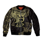 Afro Egypt Sleeve Zip Bomber Jacket Horus Eyes Egyptian God