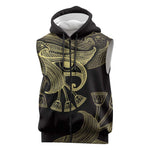 Afro Egypt Sleeveless Zip Hoodie Horus Eyes Egyptian God - African Pride