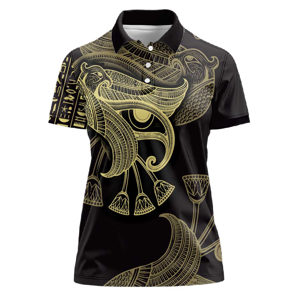 Afro Egypt Women Polo Shirt Horus Eyes Egyptian God