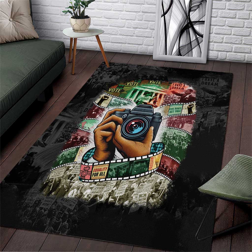 African American Civil Rights Leaders Area Rug Heritage in Frames Photography