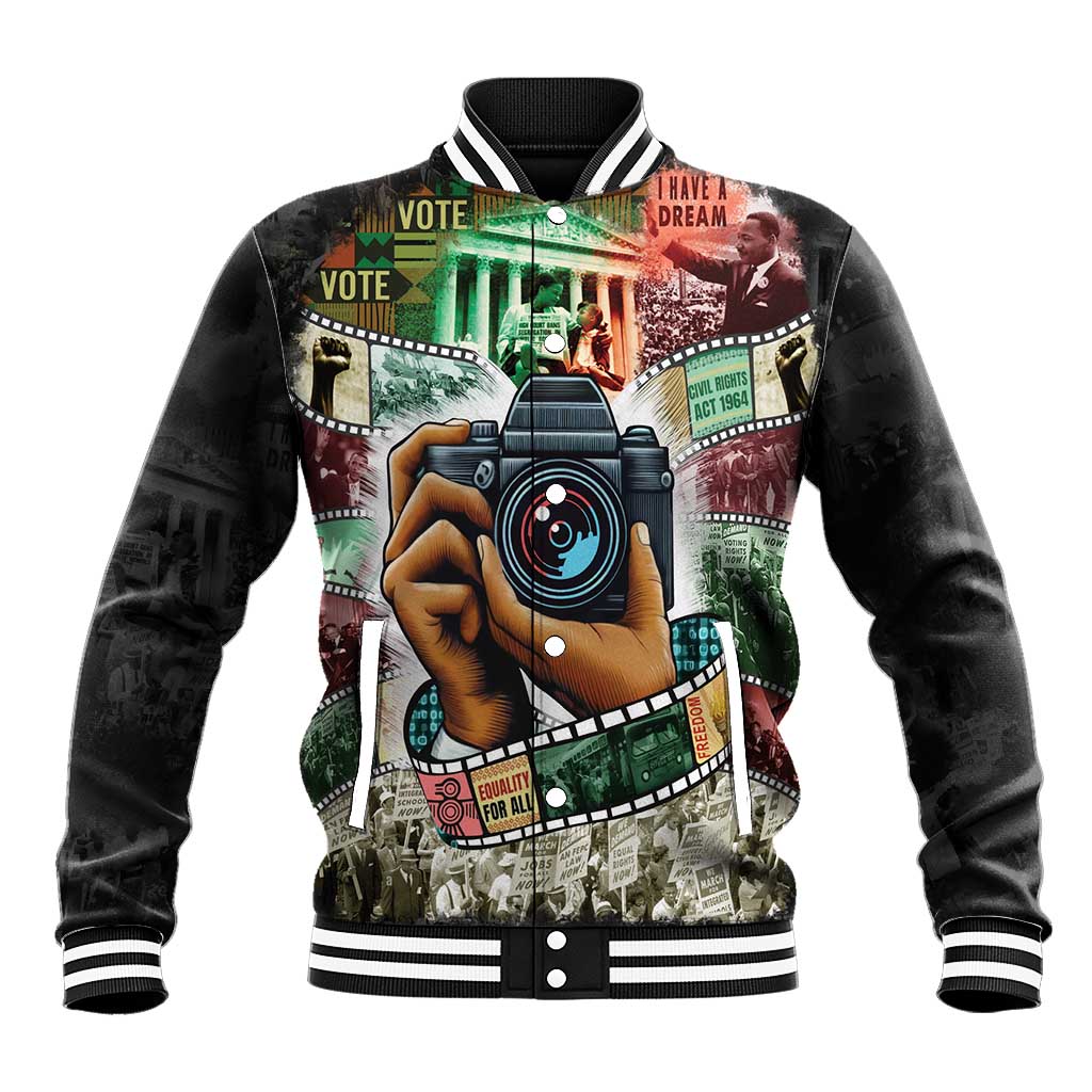 African American Civil Rights Leaders Baseball Jacket Heritage in Frames Photography DT03